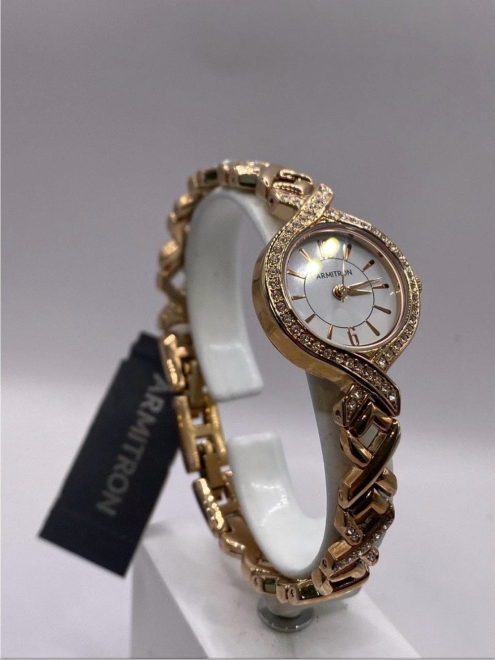 NWT Armitron Women’s Rose Gold Crystal Accent Bracelet Watch